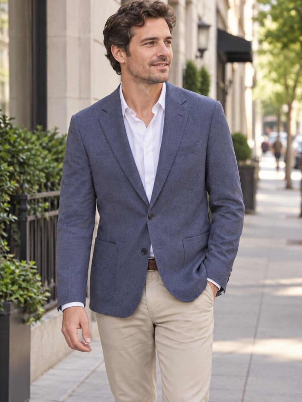 J Crew Thompson Mens 40R Slim Fit Navy Cotton Sport Coat 2-Button Blazer Newu